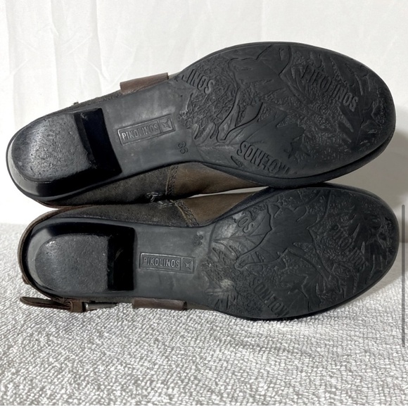 PIKOLINOS Two Tone Brown Leather Round Toe Ankle Boots 36 - Picture 6 of 15